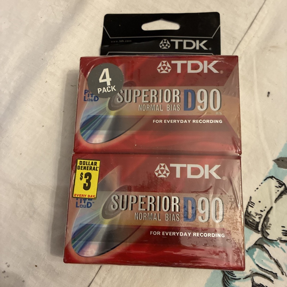 TDK SUPERIOR D90 NORMAL BIAS 4 PACK BLANK CASSETTES BRAND NEW
